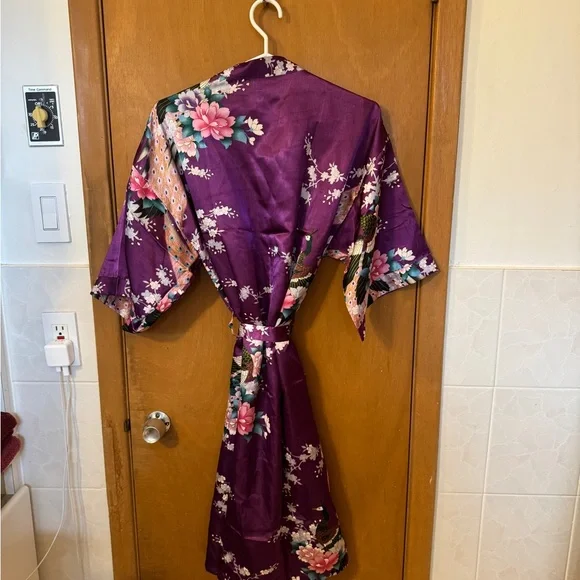 Purple Floral Chinese Robe - Picture 2 of 3